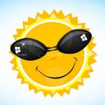 Smiling Cartoon Sun with Sunglasses
